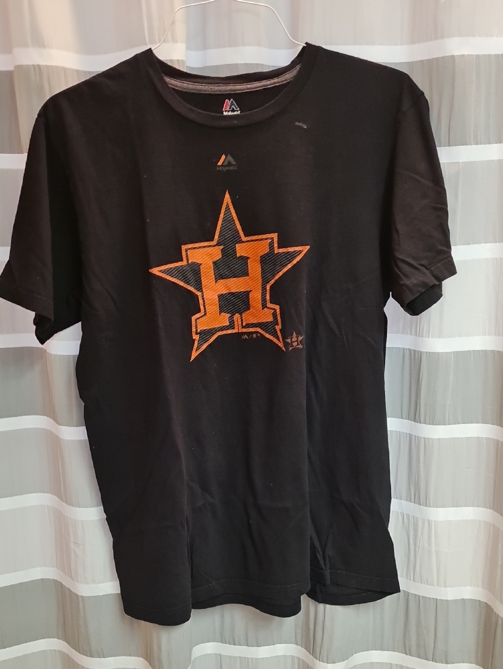 Majestic Black Tee with Orange Houston Astros Graphic